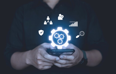 Business setting and tool for analytic, and icon setting on screen.