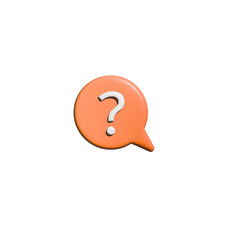 ask question faq 3d icon red color