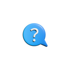 ask question faq 3d icon blue color