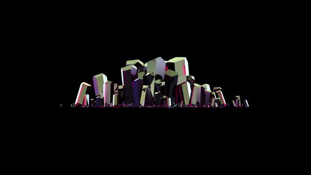 Colorful Gems 3D Animation With Alpha Video