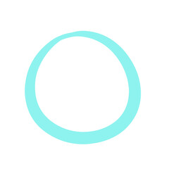 tosca circle pen drawing. Highlight hand drawn circle isolated on a white background. Handwritten red circle. For markers, pencils, logos and text checks. Vector illustration
