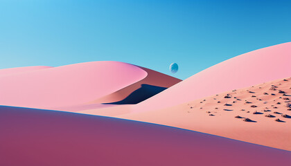 Fototapeta na wymiar desert pink sands. Generative AI