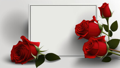 a classic and romantic image of red roses, with an open space for adding personalized text or message