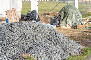 gravel on the construction of a family home