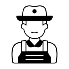 Japanese farmer Vector Icon Fully Editable

