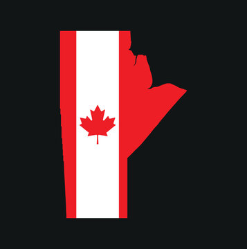 recommend clip art: Map of Manitoba - Canada flag county graphic outline silhouette vector illustration
                    