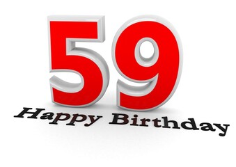 3d Rendering of a number with Happy Birthday
