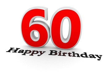 3d Rendering of a number with Happy Birthday