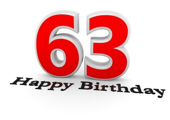 3d Rendering of a number with Happy Birthday