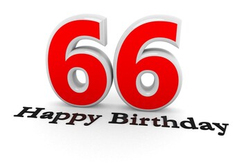 3d Rendering of a number with Happy Birthday