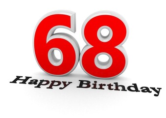 3d Rendering of a number with Happy Birthday