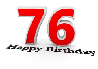 3d Rendering of a number with Happy Birthday