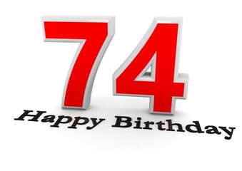 3d Rendering of a number with Happy Birthday