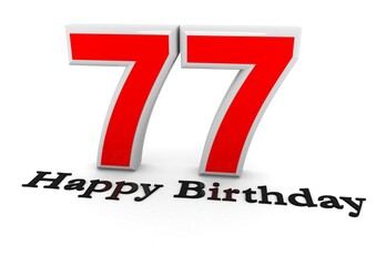 Fototapeta premium 3d Rendering of a number with Happy Birthday