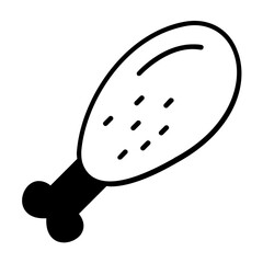 Chicken leg piece Vector Icon Fully Editable

