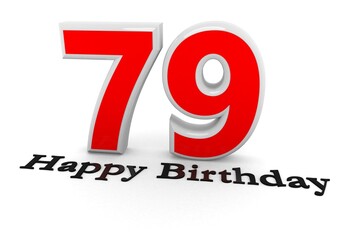 3d Rendering of a number with Happy Birthday
