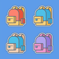 Backpack sticker vector illustration