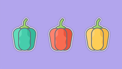 Bell peppers sticker vector illustration