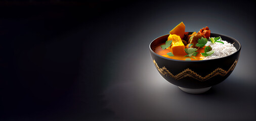 curry realistic 3D, product showcase for food photography generative ai