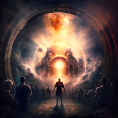 Rapture of the church coming of Christ end of the world - obrazy, fototapety, plakaty