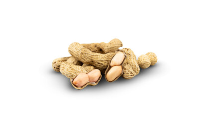 Group of peanut isolated for raw snack design element