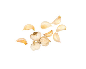 Top view of garlic isolated