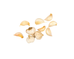 Top view of garlic isolated