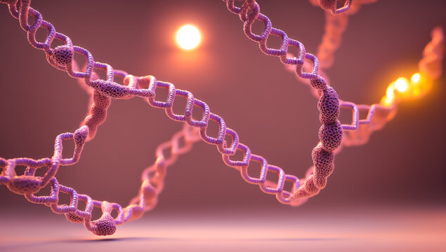 background with dna, close up of DNA for medical or educational purpose, close up of bacteria or virus for medical purpose or educational Background macro image of dna and virus. generative ai
