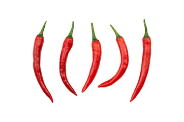 Group of red chili paper isolated