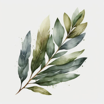 Dessin de plante aromatique - Laurier sauce