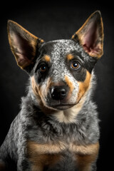 Purebred Australian Cattle Dog: A Stunning Studio Portrait
