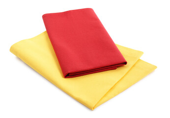 Fabric napkins for table setting isolated on white