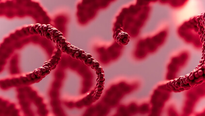 background with dna, close up of DNA for medical or educational purpose, close up of bacteria or virus for medical purpose or educational Background macro image of dna and virus. generative ai