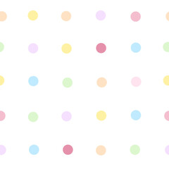 pastel colored polka dots on white ground  seamless pattern background