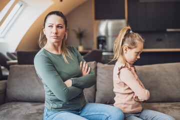 Mother and daughter are having conflict at their home.