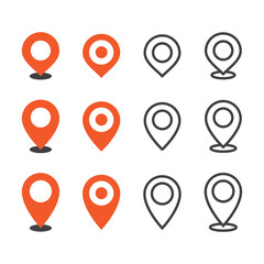 Location map pin icon isolated flat design.