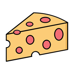 Cheese slice Vector Icon Fully Editable

