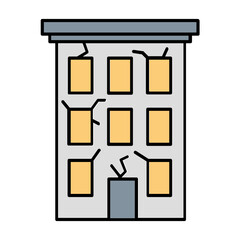 Broken building Vector Icon Fully Editable

