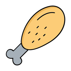 Chicken leg piece Vector Icon Fully Editable

