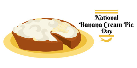 National Banana Cream Pie Day, idea for a horizontal design for an event or menu design