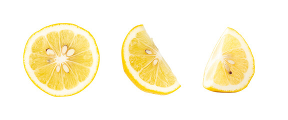 Collection of slice lemon isolated