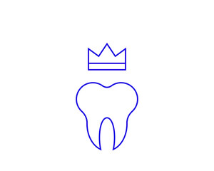 Isolated Concept of the best teeth in a flat style. dental thin line icon. Dentist editable stroke icon.  Vector illustration