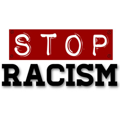 lettering stop racism or fight racism. commemorate international anti-racism day. isolated transparent background PNG