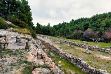 The Amphiareion of Oropos is situated in the hills 6 km southeast of the fortified port of Oropos