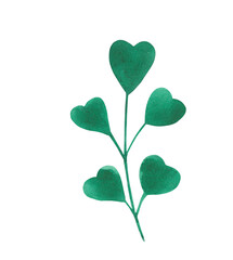 Watercolor green clover plant. Lucky talisman. Saint Patrick's day hand painted illustration 