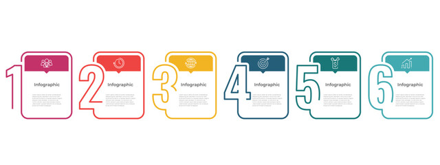 Modern timeline infographic 6 options.