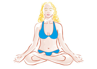 Woman enjoying spa yoga