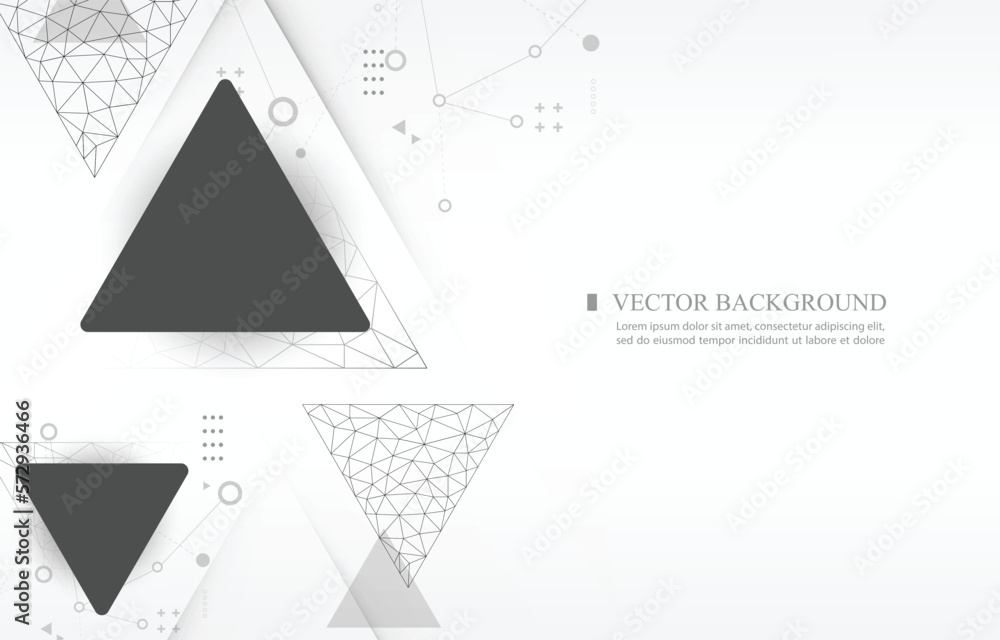 Poster abstract geometric triangle shape.technology background.white wallpaper.futuristic.polygon pattern.
