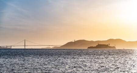 Alcatraz Island at sunset
