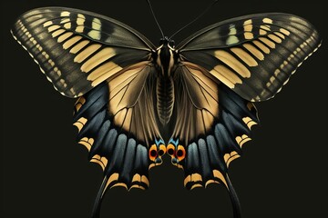 Swallowtail wings mesmerizing, concept of Iridescent and Delicate, created with Generative AI technology